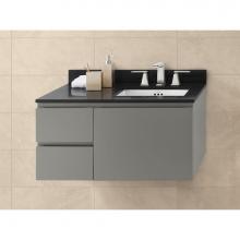 Ronbow 018936-R-E12 - 36'' Chloe Bathroom Vanity Base Cabinet in Slate Gray - Large Drawer on Right