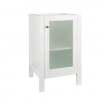 Ronbow 036918-1-E23 - 18'' Cami Bathroom Vanity Base Cabinet with Frosted Glass Door in Glossy White