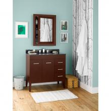 Ronbow 037036-7L-W01 - 36'' Bella Bathroom Vanity Base Cabinet with Leg in White - Doors on Left, Wood Legs