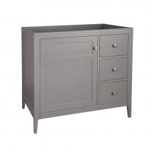 Ronbow 051736-3L-F20 - 36'' Briella  Bathroom Vanity Cabinet Base with Tapered Leg in Empire Gray - Door on Lef