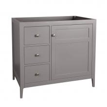 Ronbow 051736-3R-F20 - 36'' Briella  Bathroom Vanity Cabinet Base with Tapered Leg in Empire Gray - Door on Rig