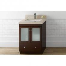 Ronbow 081930-3R-H01 - 30'' Shaker Bathroom Vanity Cabinet Base in Dark Cherry - Wood Doors on Right