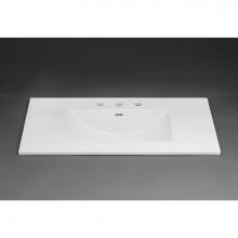 Ronbow 212237-1-WH - 37'' Kara™ Ceramic Sinktop with Single Faucet Hole in White