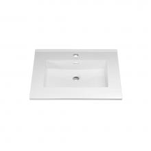 Ronbow 215524-1-WH - 24'' Larisa™ Ceramic Sinktop with Single Faucet Hole in White