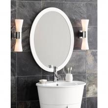 Ronbow 600023-E23 - 23'' Contemporary Solid Wood Framed Oval Bathroom Mirror in Glossy White