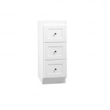 Ronbow 621112-3-W01 - 12'' Shaker Freestanding Bathroom Storage Drawer Bank in White