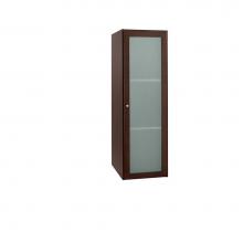 Ronbow 679015-1-H01 - 15'' Shaker  Linen Cabinet Storage Tower with Frosted Glass Door in Dark Cherry