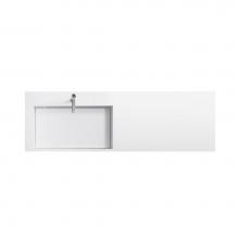 Ronbow E052463-1-A01 - 63'' Marco Rectangular Solid Surface Sinktop with Single Faucet Hole and with out overfl