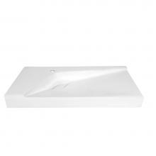 Ronbow E072435-1-WH - 35'' Synthesis Rectangluar Ceramic Vessel Sinktop with Single Faucet and with out Overfl