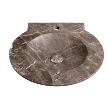 Ronbow E082520-1-PY - 19'' Waterspace Round Sinktop Stone Vessel with out Overflow in Pietra Gray Marble