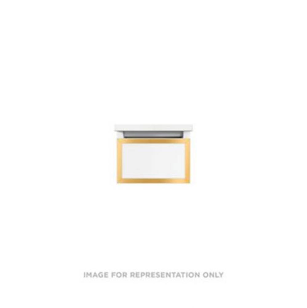 Profiles Framed Vanity, 12'' x 7-1/2'' x 18'', Beach, Matte Gold Fra