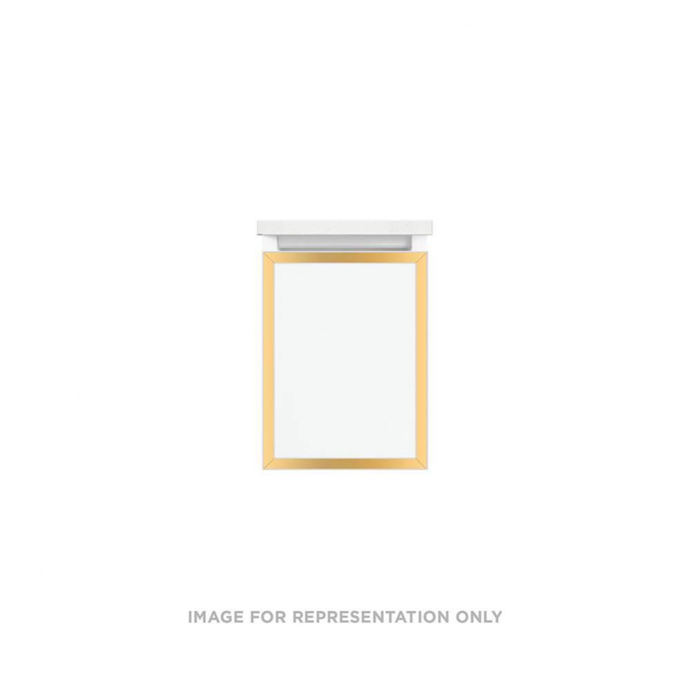 Profiles Framed Vanity, 12'' x 15'' x 21'', White, Matte Gold Frame,