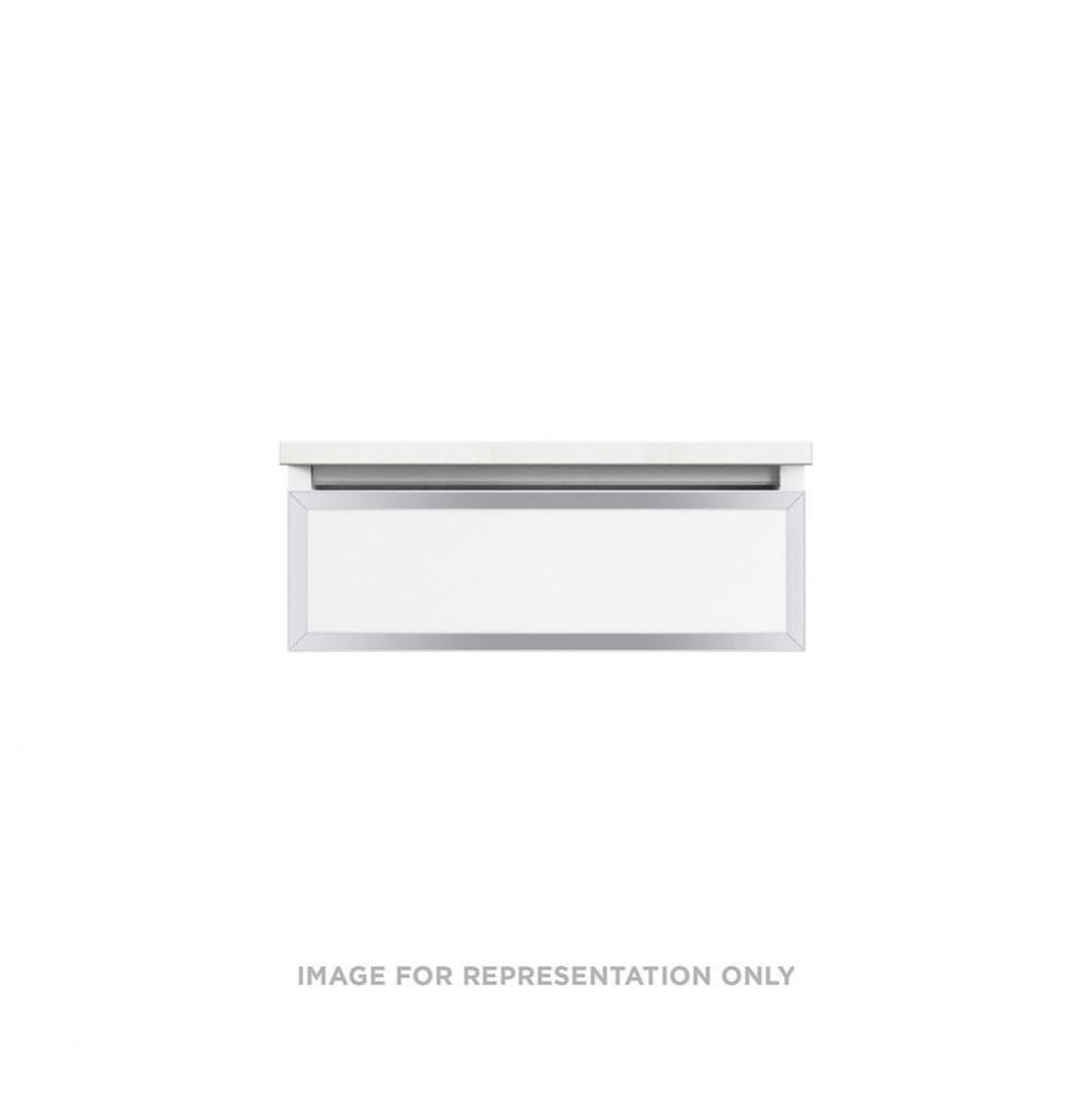 Profiles Framed Vanity, 24'' x 7-1/2'' x 18'', White, Chrome Frame,