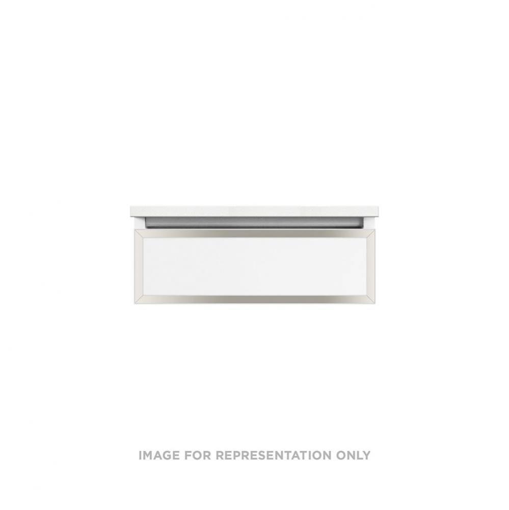 Profiles Framed Vanity, 24'' x 7-1/2'' x 18'', White, Polished Nicke