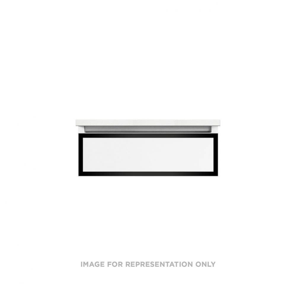 Profiles Framed Vanity, 24'' x 7-1/2'' x 21'', White, Matte Black Fr