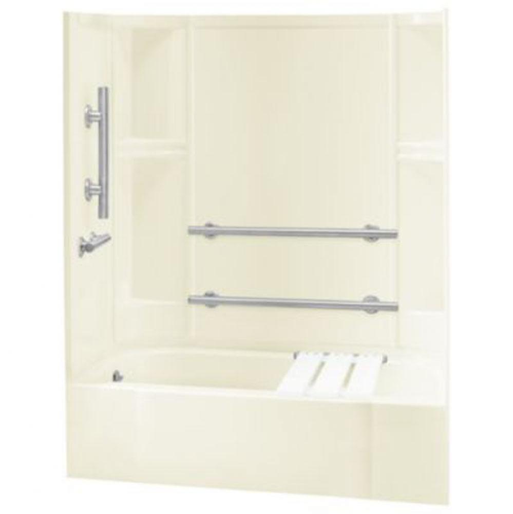 Accord® 60-1/4'' x 30'' ADA smooth bath/shower with grab bars and bath se