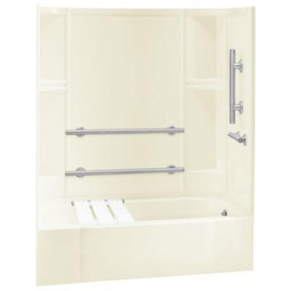 Accord® 60-1/4'' x 30'' ADA smooth bath/shower with grab bars and bath se