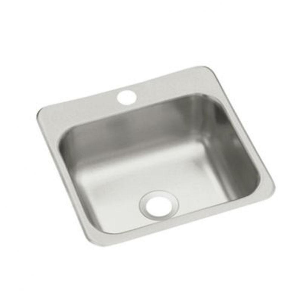 Top-mount single-basin bar sink, 15'' x 15'' x 5-1/2''