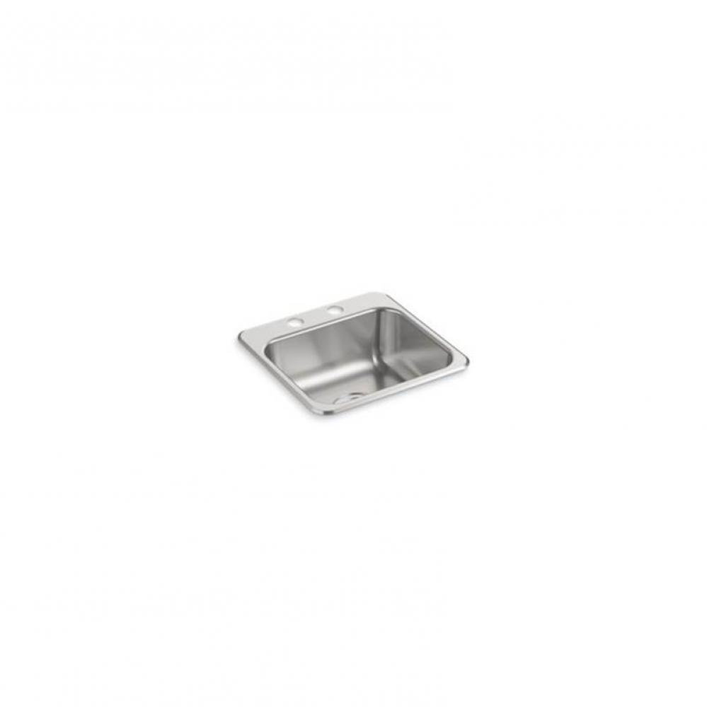 Top-mount single-basin bar sink, 15'' x 15'' x 5-1/2''