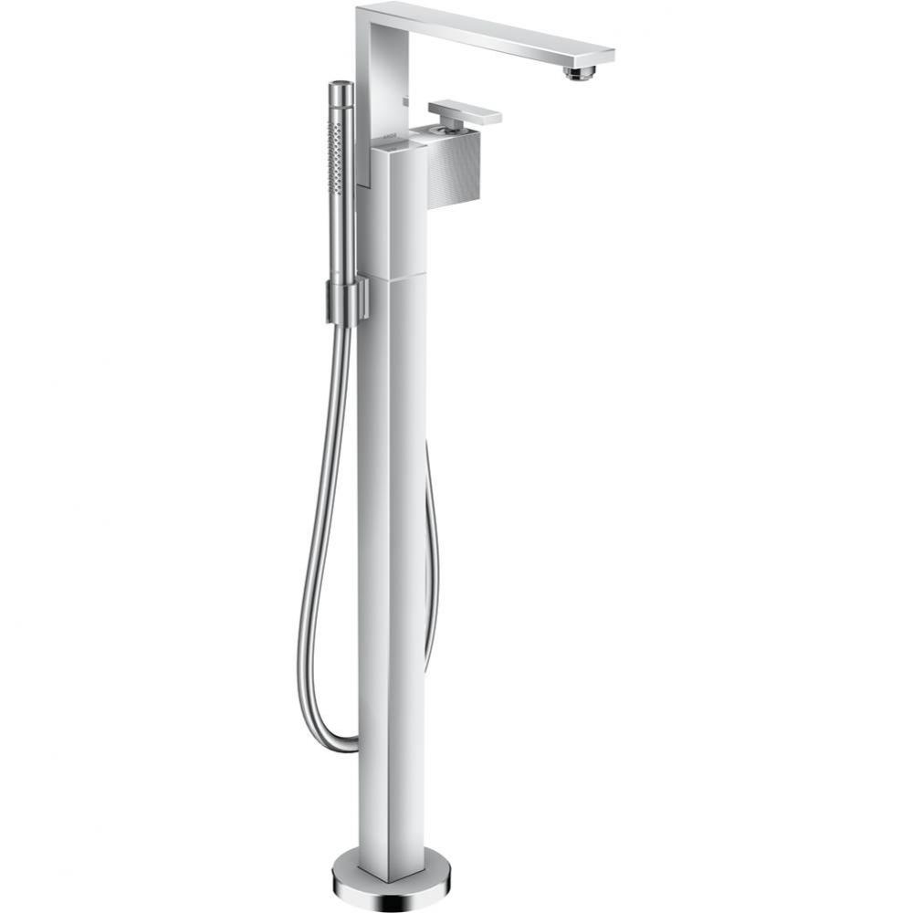 Edge Freestanding Tub Filler Trim with 1.75 GPM Handshower - Diamond Cut in Chrome