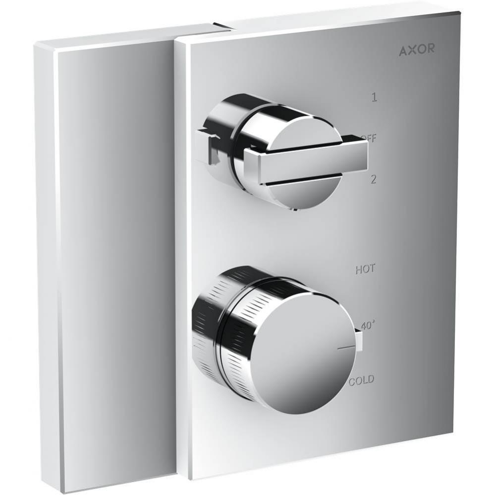 Edge Thermostatic Trim with Volume Control and Diverter in Chrome