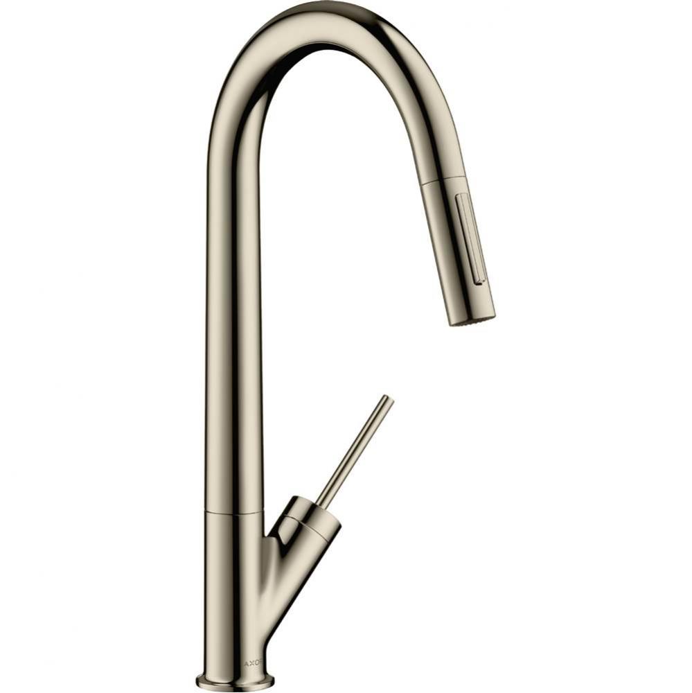 AXOR Starck HighArc Kitchen Faucet 2-Spray Pull-Down, 1.75 GPM in Polished Nickel