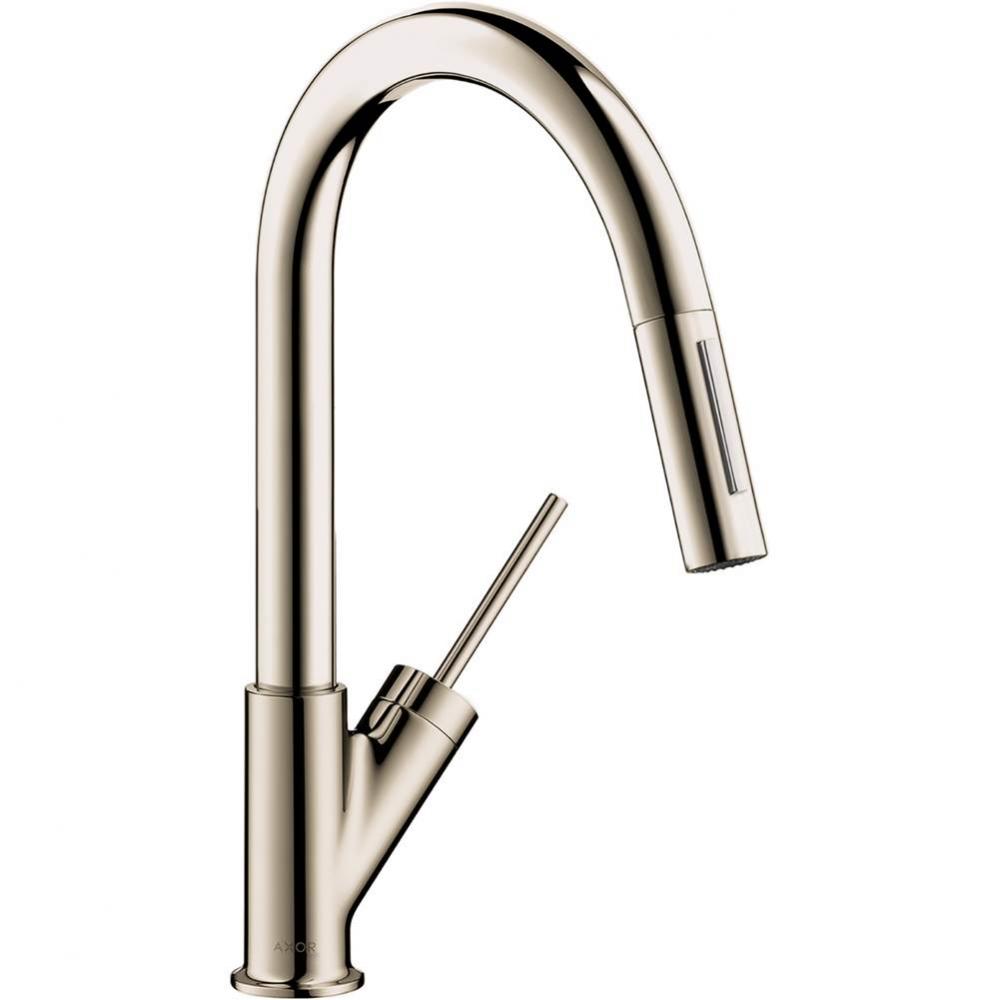 AXOR Starck Prep Kitchen Faucet 2-Spray Pull-Down, 1.75 GPM in Polished Nickel