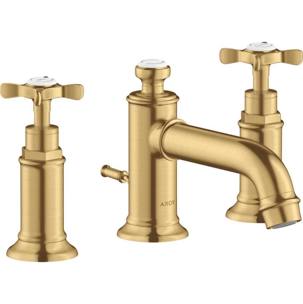 AXOR Montreux Widespread Faucet 30 with Cross Handles and Pop-Up Drain, 1.2 GPM in Brushed Gold Op