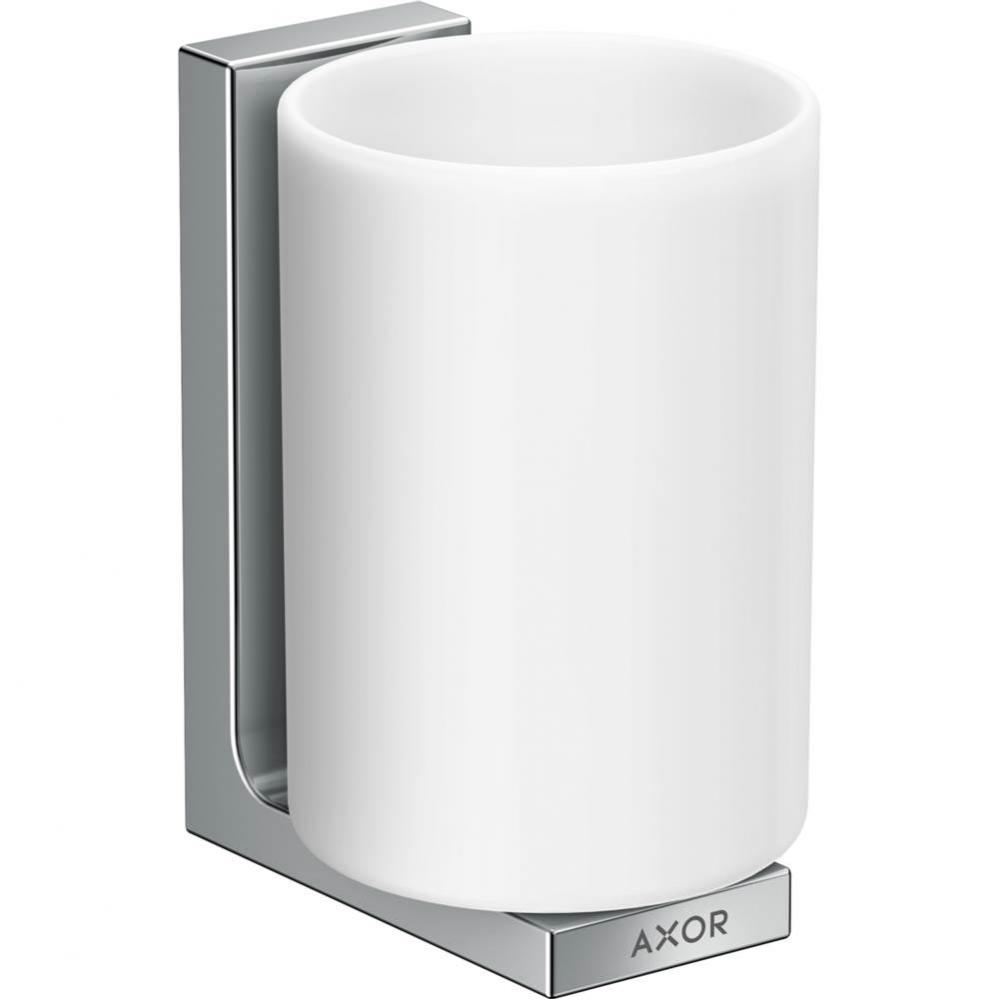 Universal Rectangular Toothbrush Tumbler in Chrome