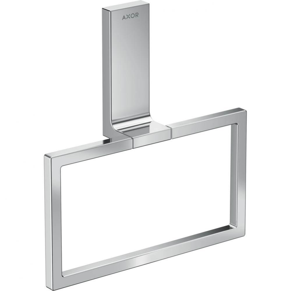 Universal Rectangular Towel Ring in Chrome