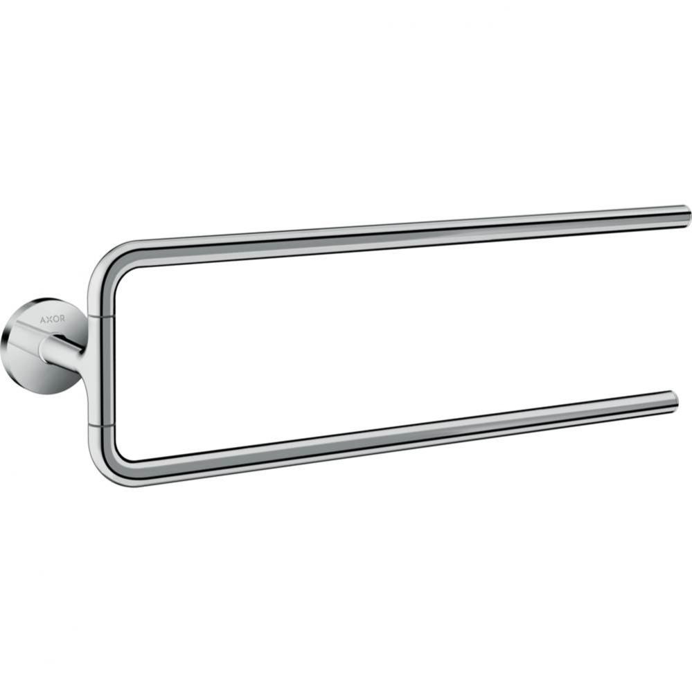 Universal Circular Double Towel Bar, 20'' in Chrome