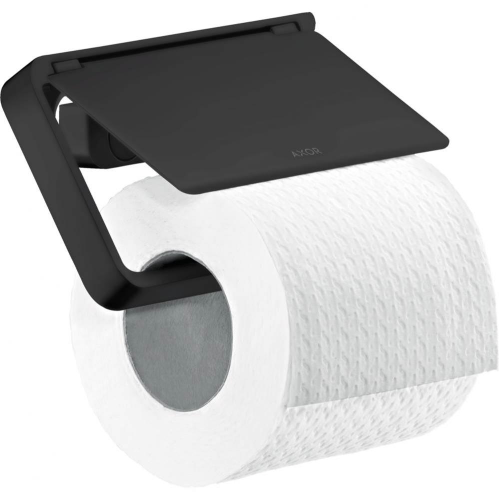 Universal SoftSquare Toilet Paper Holder with Cover in Matte Black