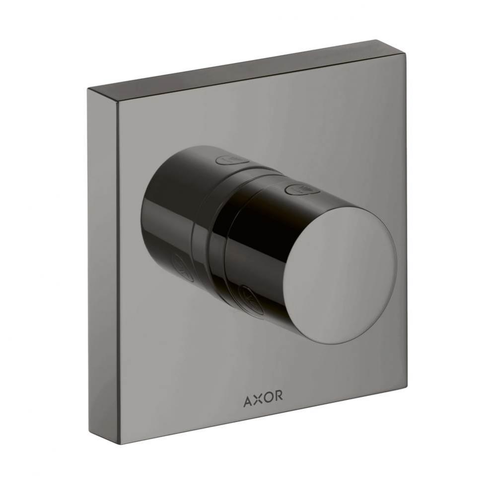 AXOR ShowerSolutions Diverter Trim Trio/Quattro 5'' x 5'' in Polished Black Ch