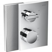 Axor 46751001 - Edge Thermostatic Trim with Volume Control - Diamond Cut in Chrome