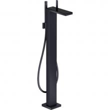 Axor 47440351 - MyEdition Freestanding Tub Filler Trim with 1.75 GPM Handshower in Satin Black / Black Glass