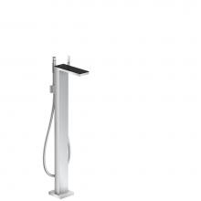 Axor 47440601 - MyEdition Freestanding Tub Filler Trim with 1.75 GPM Handshower in Chrome / Black Glass