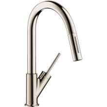 Axor 10824831 - AXOR Starck Prep Kitchen Faucet 2-Spray Pull-Down, 1.75 GPM in Polished Nickel