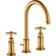 Axor 16513251 - AXOR Montreux Widespread Faucet 180 with Cross Handles and Pop-Up Drain, 1.2 GPM in Brushed Gold O