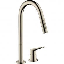 Axor 34822831 - AXOR Citterio M 2-Hole Single-Handle Kitchen Faucet 2-Spray Pull-Down, 1.75 GPM in Polished Nickel