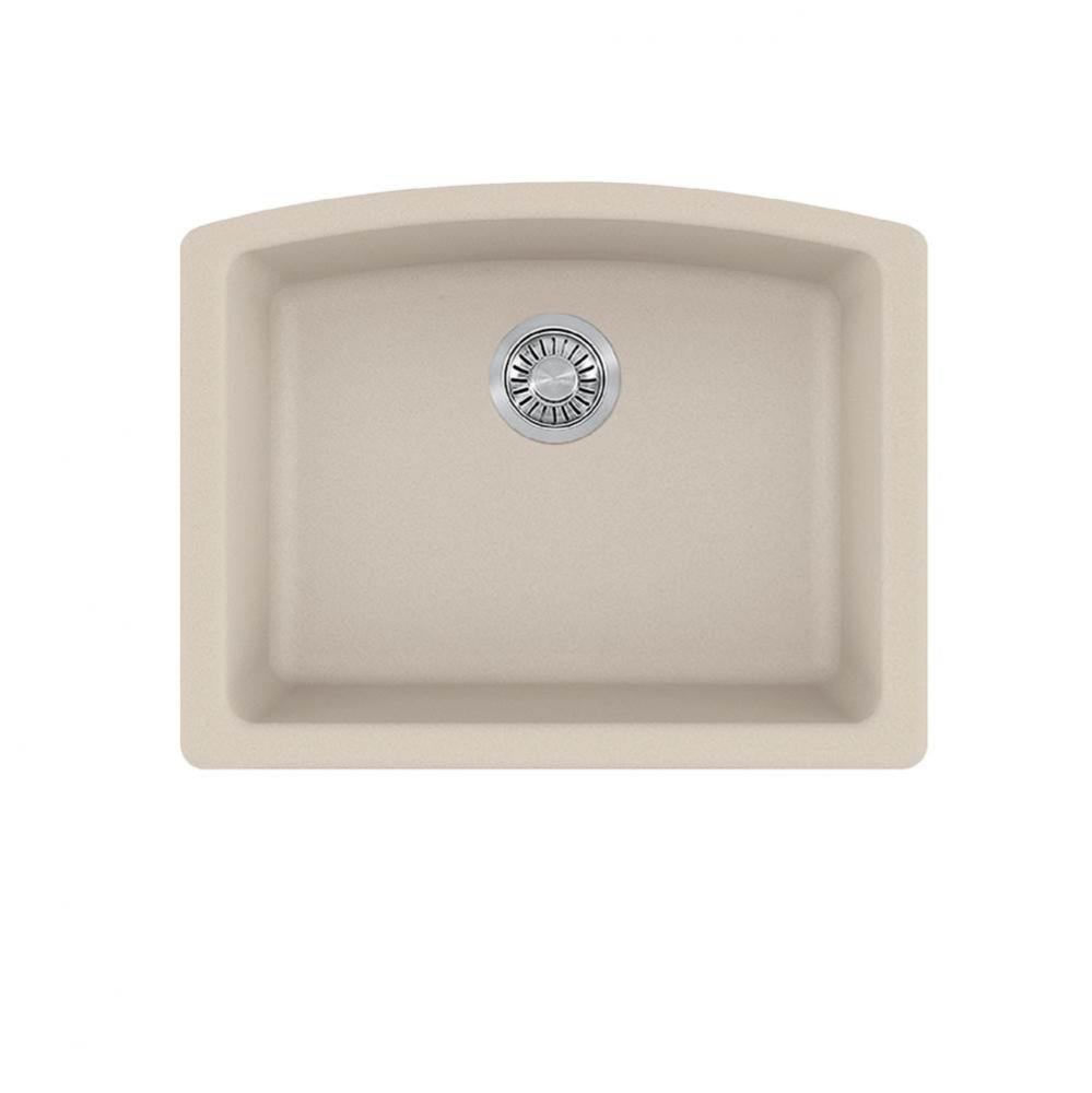 Ellipse 25.0-in. x 19.6-in. Granite Undermount Single Bowl Kitchen Sink in Champagne