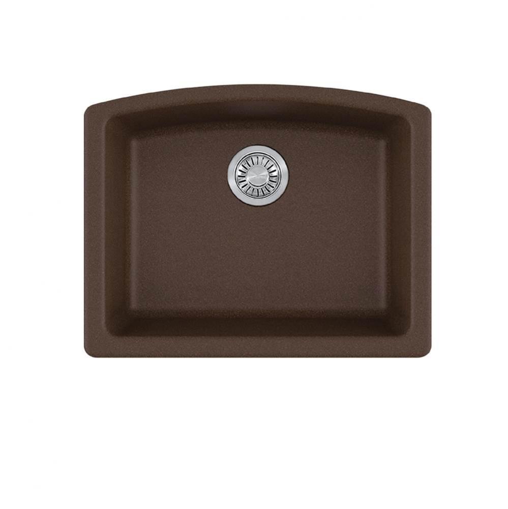 Ellipse 25.0-in. x 19.6-in. Granite Undermount Single Bowl Kitchen Sink in Mocha