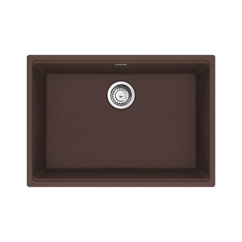 Maris Undermount 27-in x 19-in Granite Single Bowl Kitchen Sink in Mocha