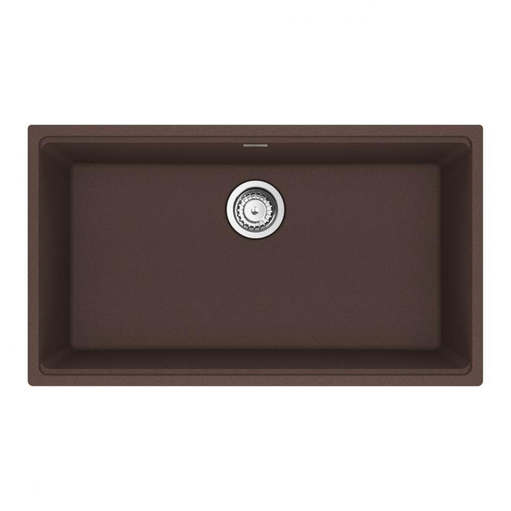 Maris Undermount 31-in x 17.81-in Granite Single Bowl Kitchen Sink in Mocha