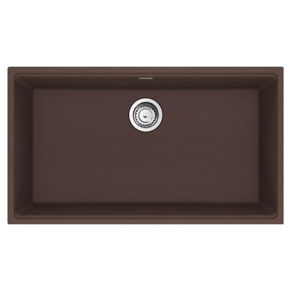 Maris Undermount 33-in x 18.94-in Granite Single Bowl Kitchen Sink in Mocha