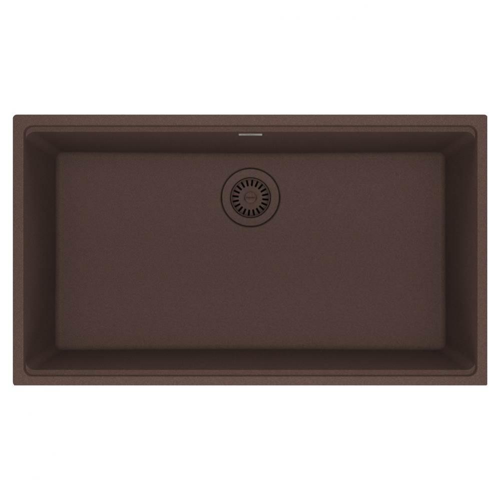 Maris Undermount 33-in x 18.94-in Granite Single Bowl Kitchen Sink in Mocha