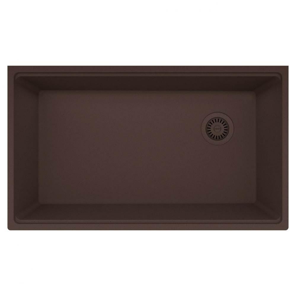 Maris Undermount 33-in x 19.31-in Granite Single Bowl Kitchen Sink in Mocha