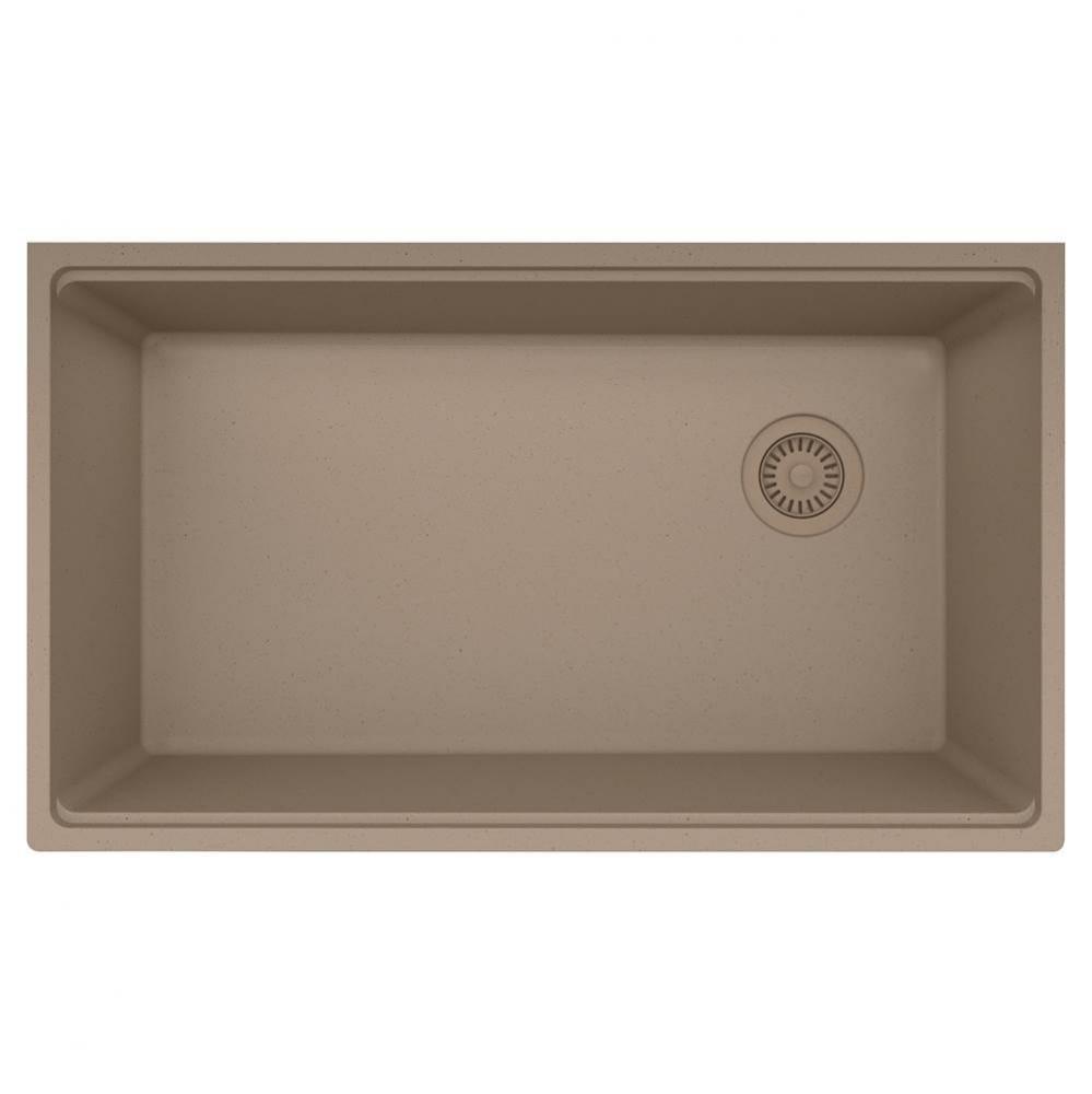 Maris Undermount 33-in x 19.31-in Granite Single Bowl Kitchen Sink in Oyster