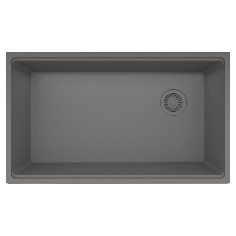 Maris Undermount 33-in x 19.31-in Granite Single Bowl Kitchen Sink in Stone Grey