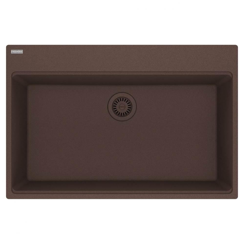 Maris Topmount 33-in x 22-in Granite Single Bowl Kitchen Sink in Mocha