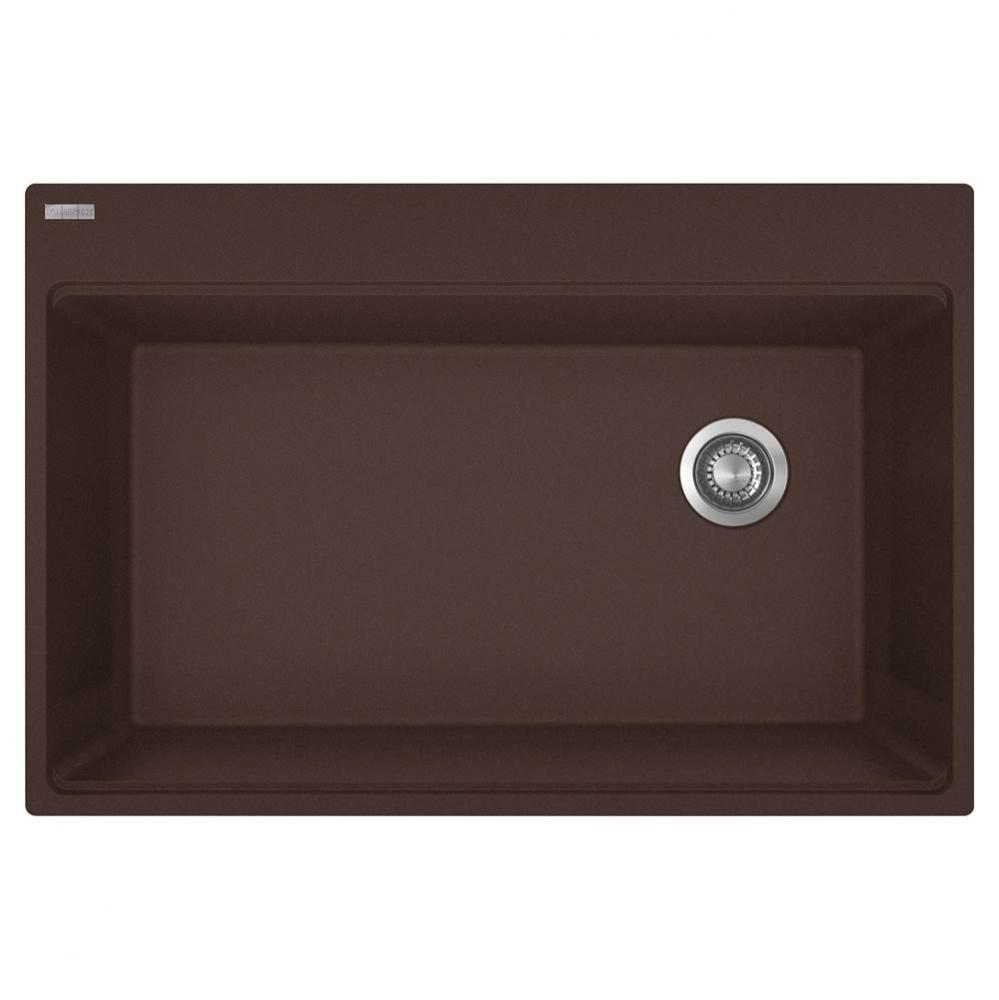 Maris Topmount 33-in x 22-in Granite Single Bowl Kitchen Sink in Mocha